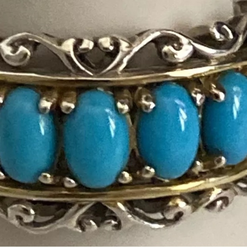Turquoise Gems En Vogue II Ring Sleeping Beauty Mountain 5 Stone Size 8 - Picture 9 of 9